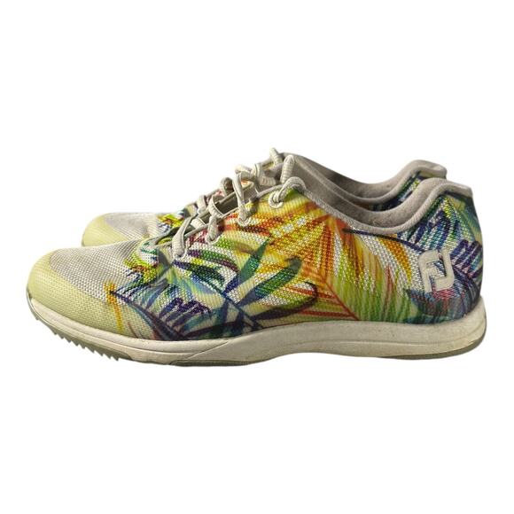 FootJoy Leisure Spikeless Golf Shoes Womens Sz 7.5 M Bright Multicolor Palm Tree - Picture 5 of 9